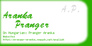 aranka pranger business card